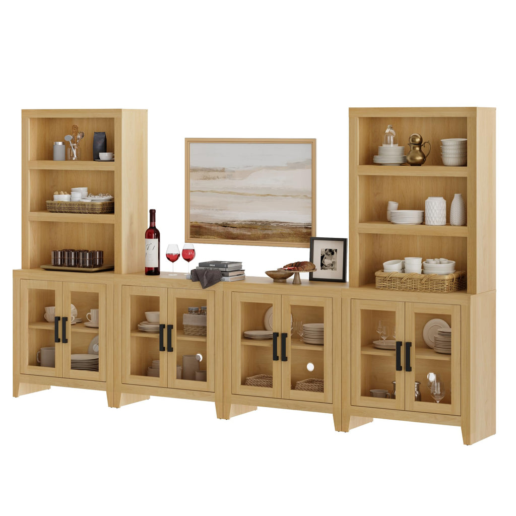 Oak Modular TV Stand with Bookshelves K69491