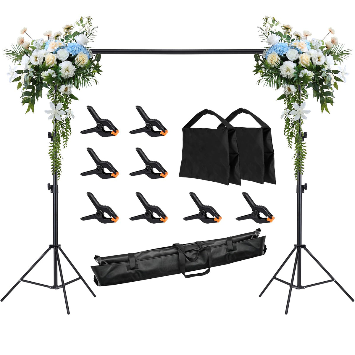 8x10ft Adjustable Backdrop Stand Kit with Carrying Case K7543