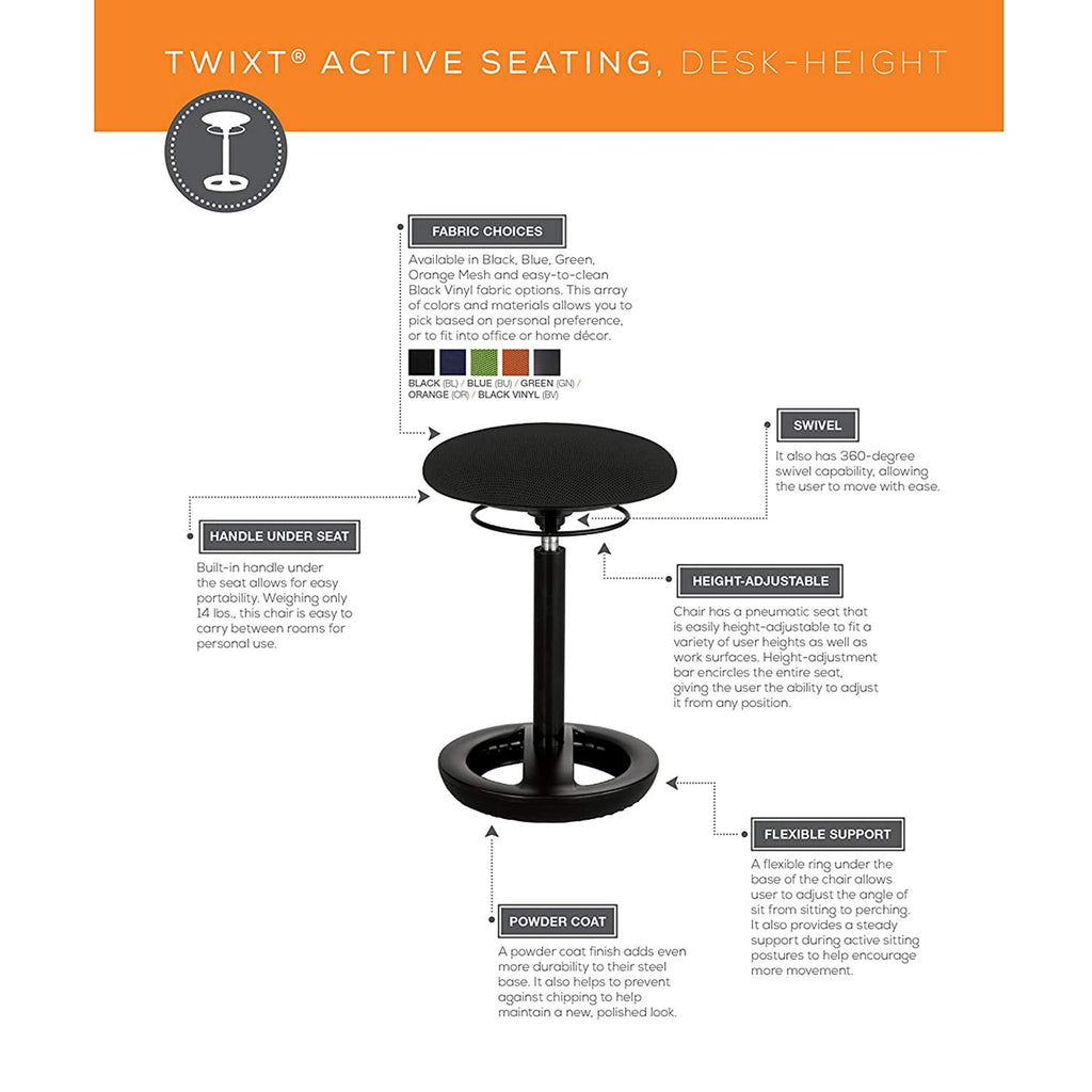 Orange Mesh Ergonomic Adjustable Chair T4926