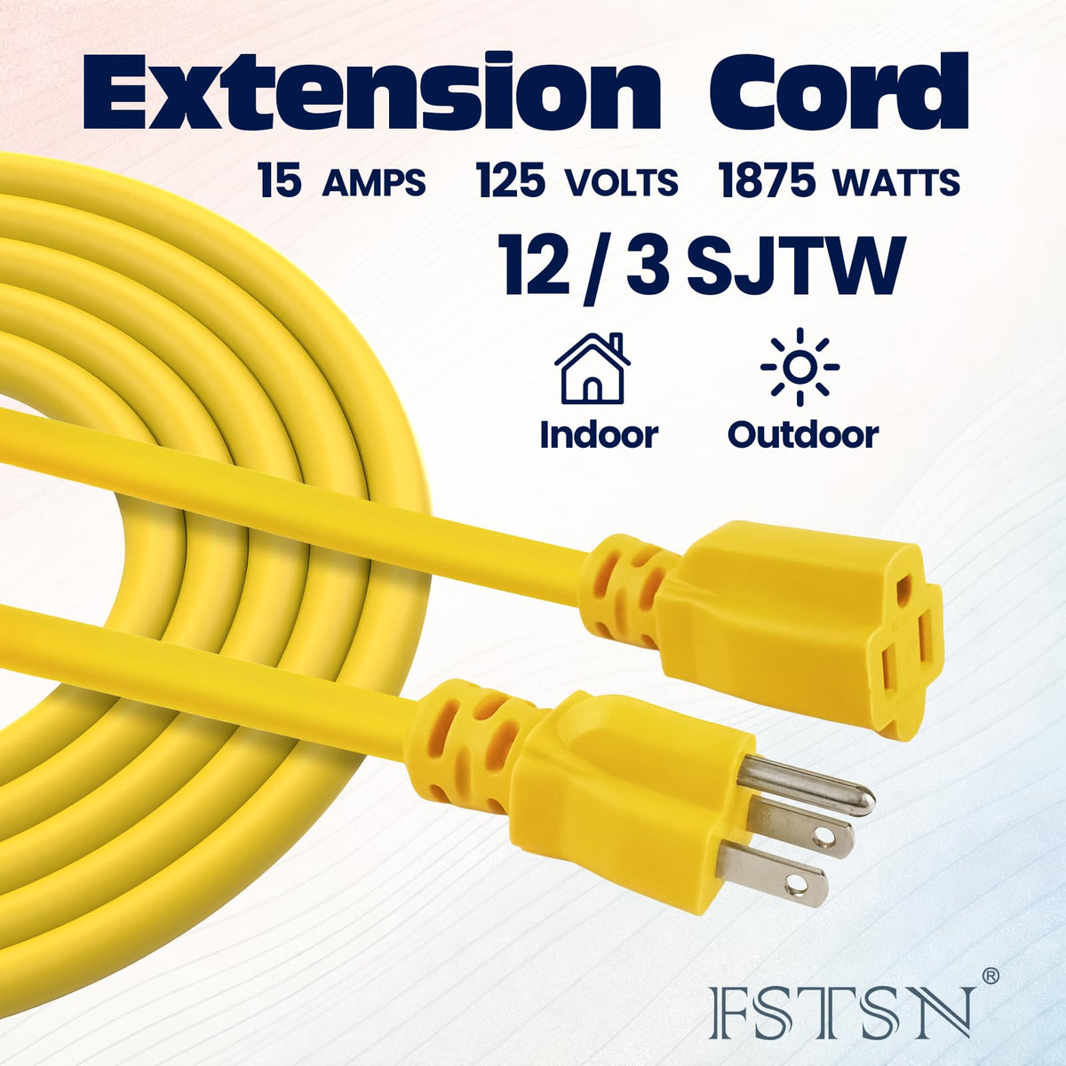 10 ft 12 Gauge 3 Prong Waterproof Heavy Duty Outdoor Extension Cord X19212