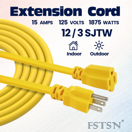 10 ft 12 Gauge 3 Prong Waterproof Heavy Duty Outdoor Extension Cord X19212