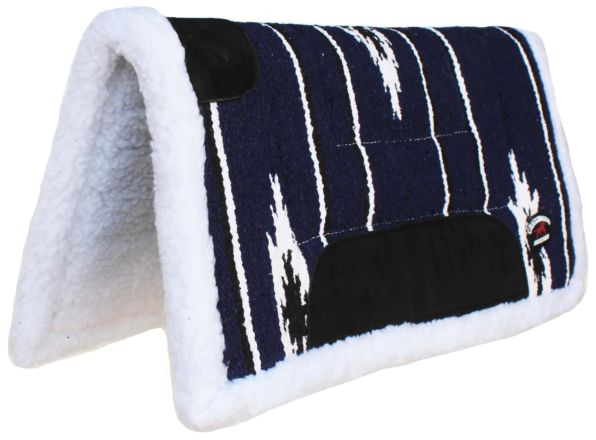 24"x24" Cotton Acrylic Fleece Padded Western Saddle Pad Navy L98804