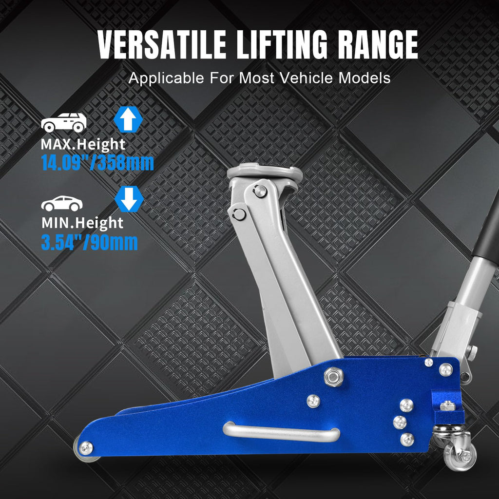 Blue 1.5 Ton Low Profile Aluminum Steel Racing Floor Jack S148058