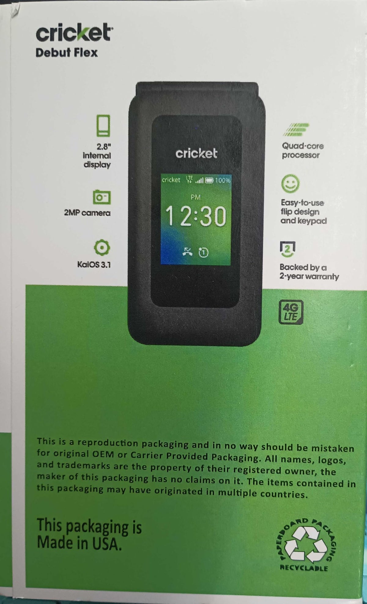 4G LTE Flip Phone with 2.8" Display U136962