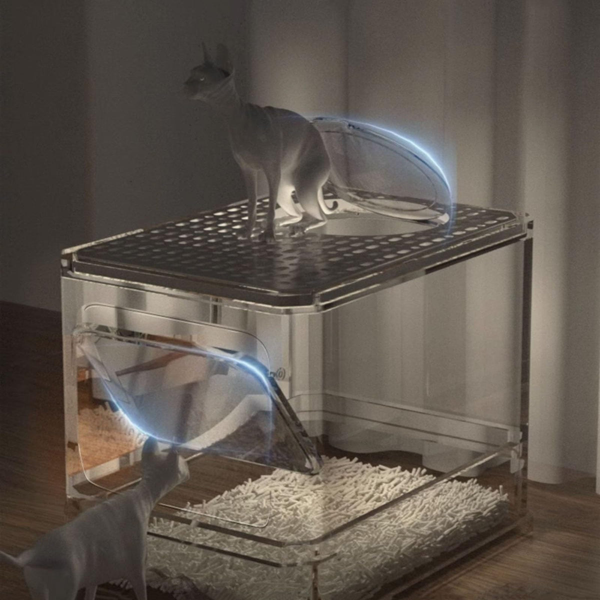 Foldable Cat Litter Box with Lid and Scoop Z7775