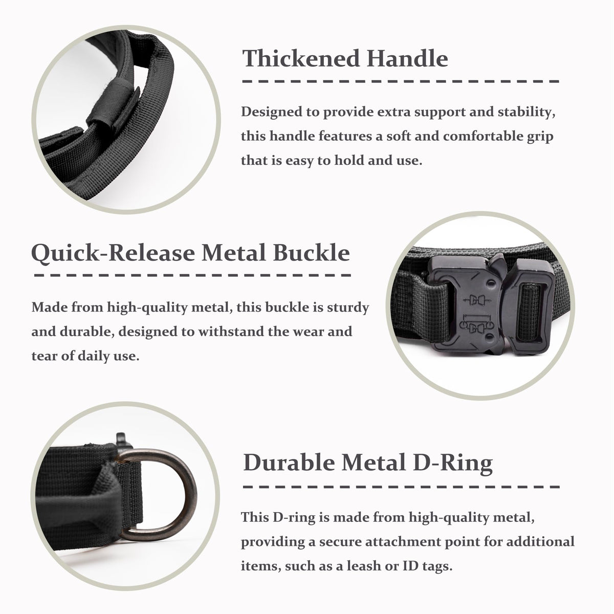 Adjustable Nylon Tactical Dog Collar B944799