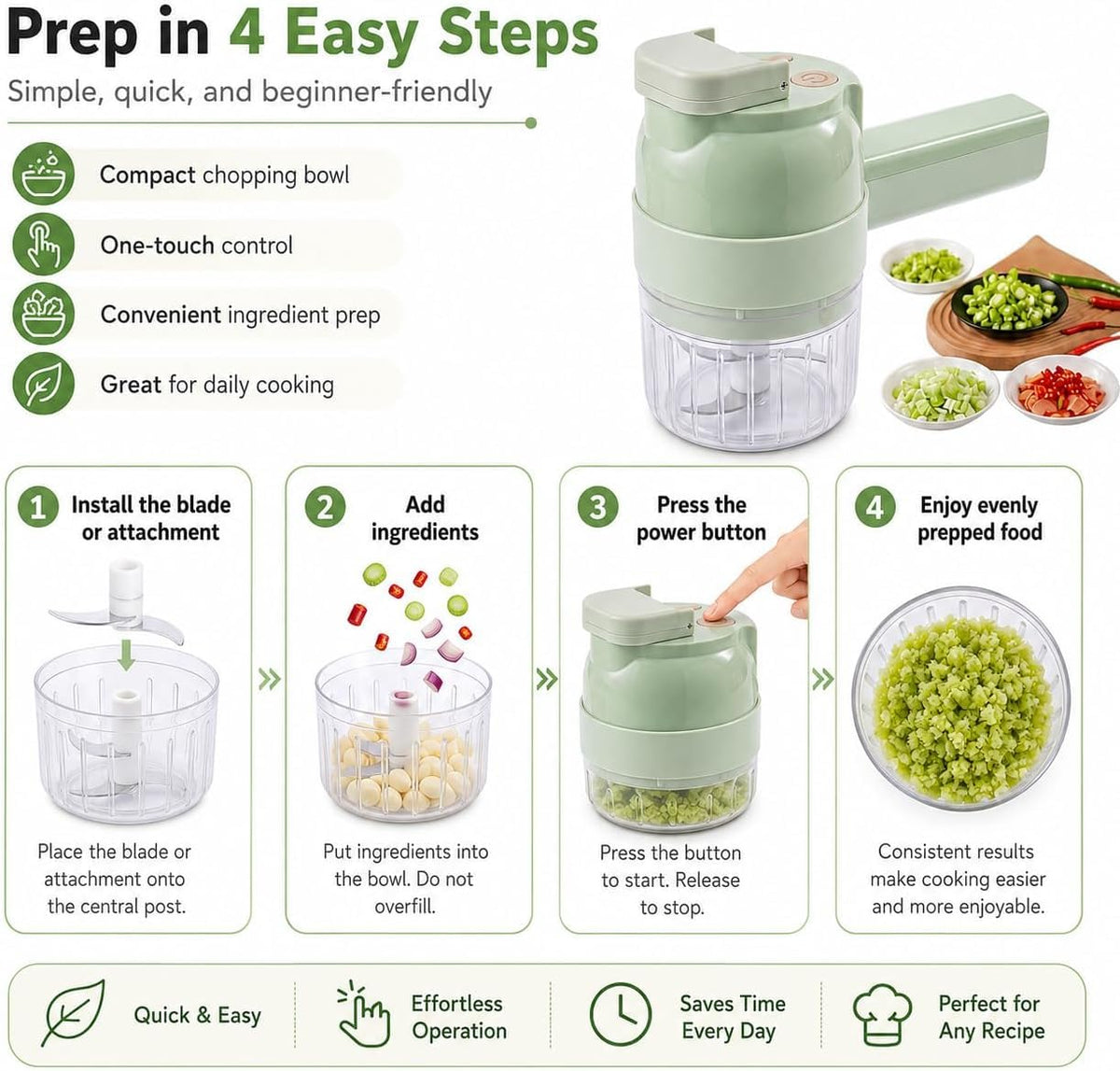 4 in 1 Handheld Electric Vegetable Chopper S944