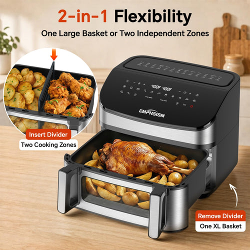 12QT Dual Zone Air Fryer with Viewing Window P275120