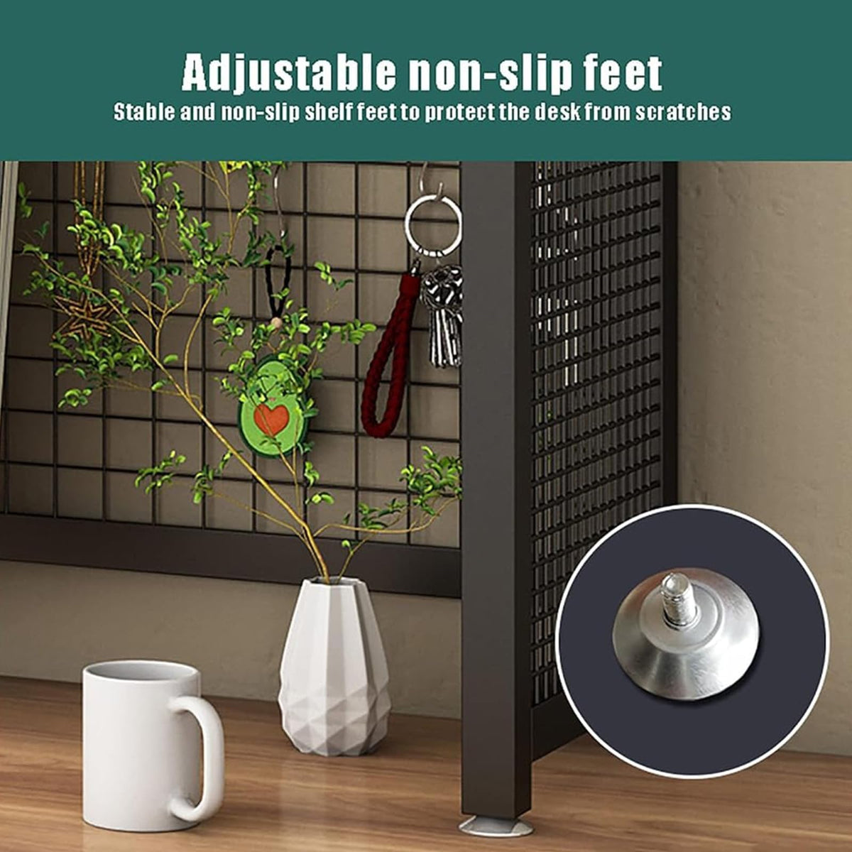3-Tier Adjustable White Wooden Desktop Bookshelf V7207