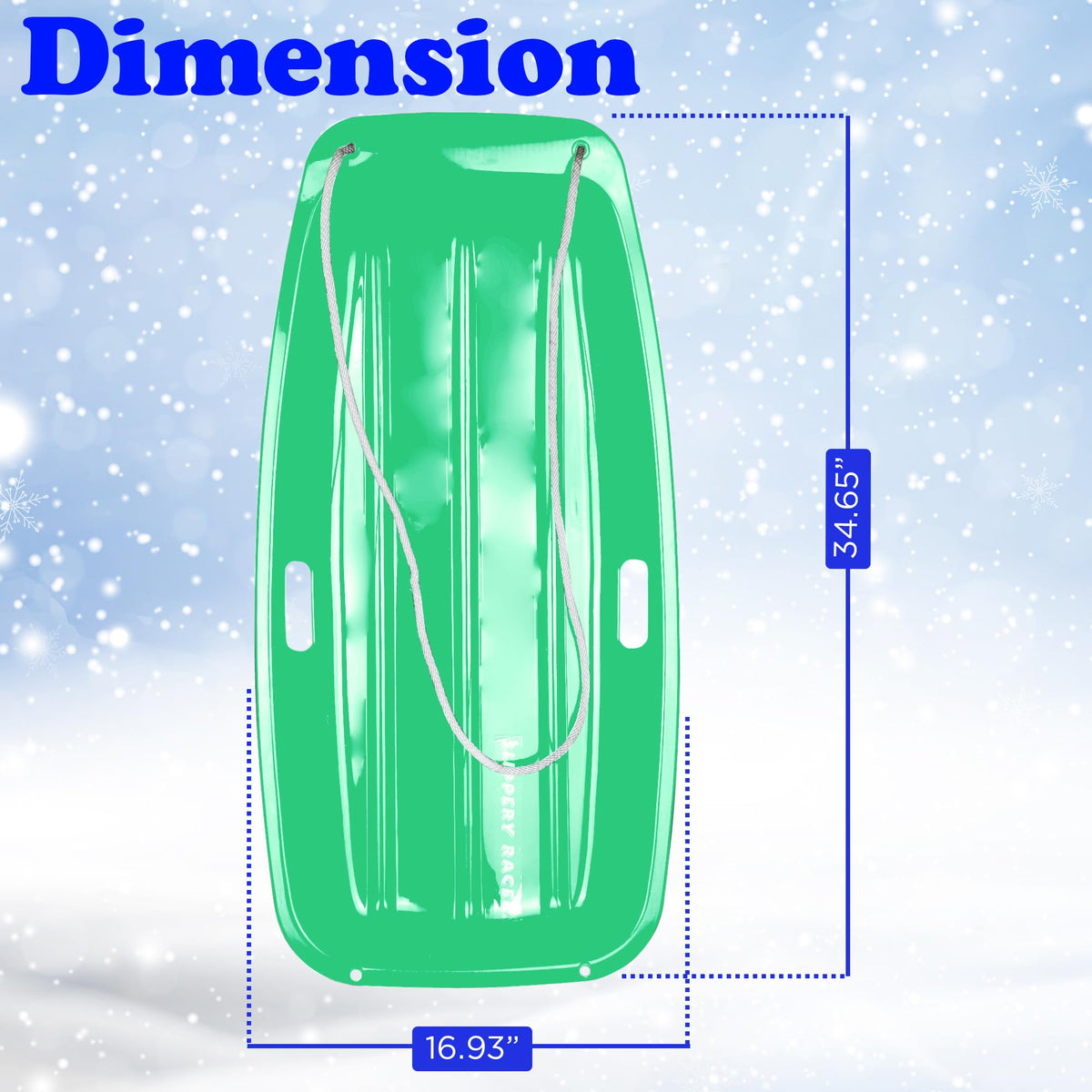 Kids Plastic Snow Sled with Pull Rope and Handles M484