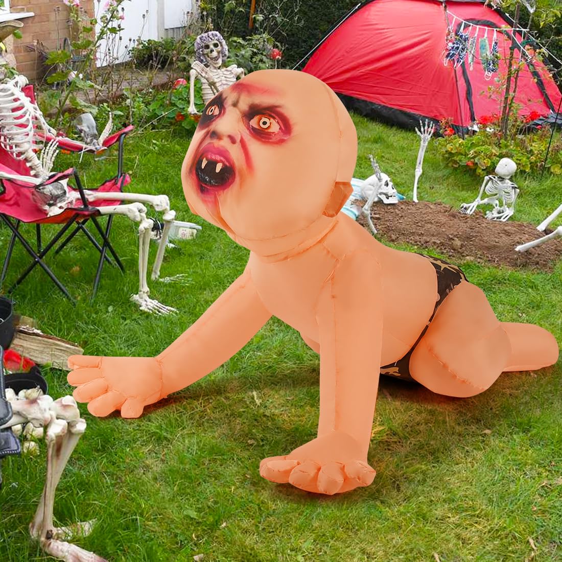 4 FT Inflatable Zombie with Built-in LEDs F3076