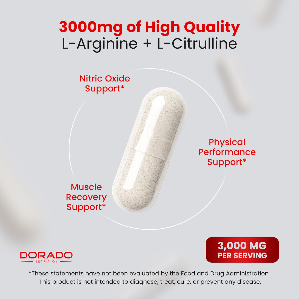 L Arginine L Citrulline 3000mg 240 Capsules I551
