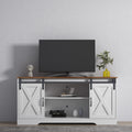 Sliding Barn Door Wood TV Stand with Adjustable Shelves T946