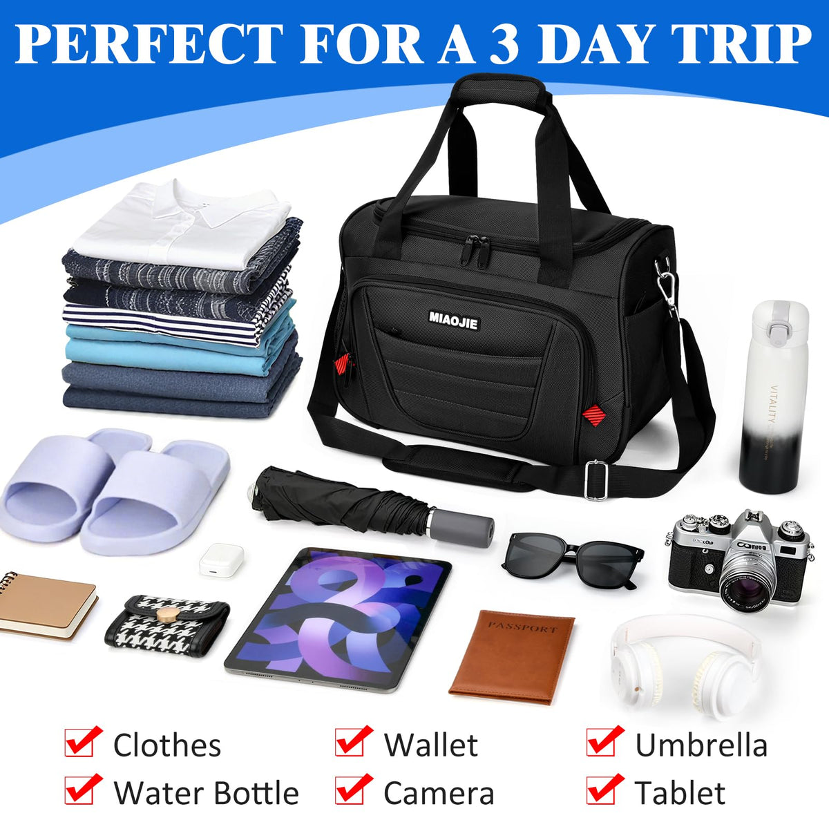 16 IN Black Underseat Carry On Luggage Bag R818