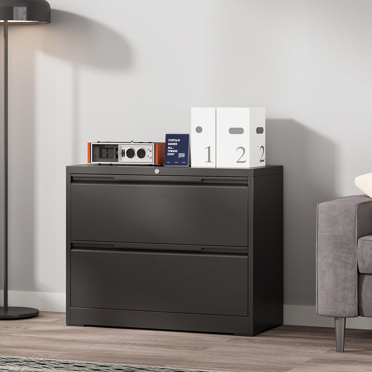 Metal File Cabinet with Lock, 2 Drawer G5480