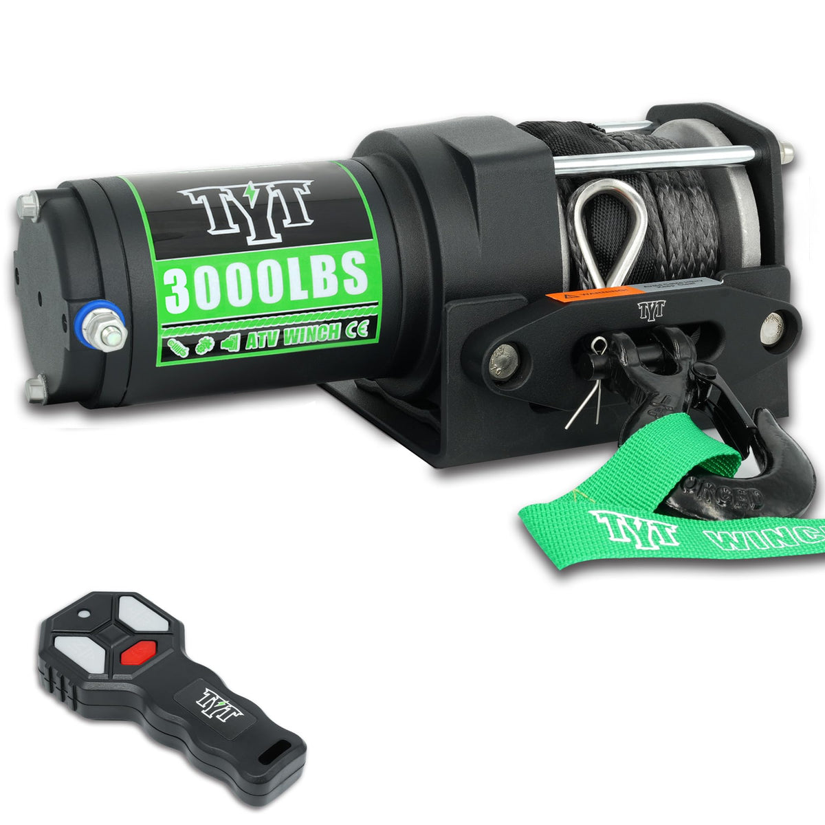 3000 lb 12V DC Electric Winch with Synthetic Rope C97818