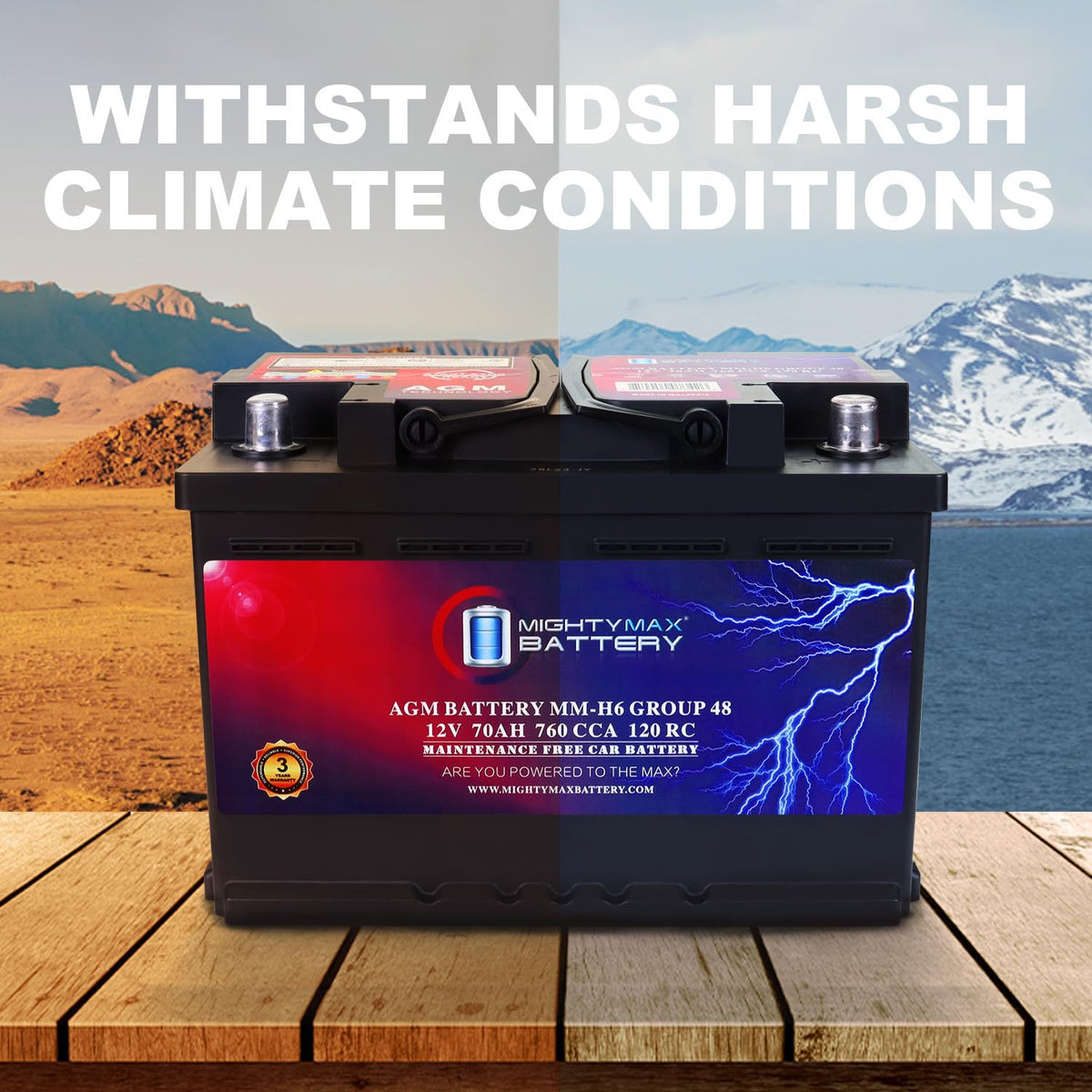 12V 70AH 760CCA Replacement Battery Y1371