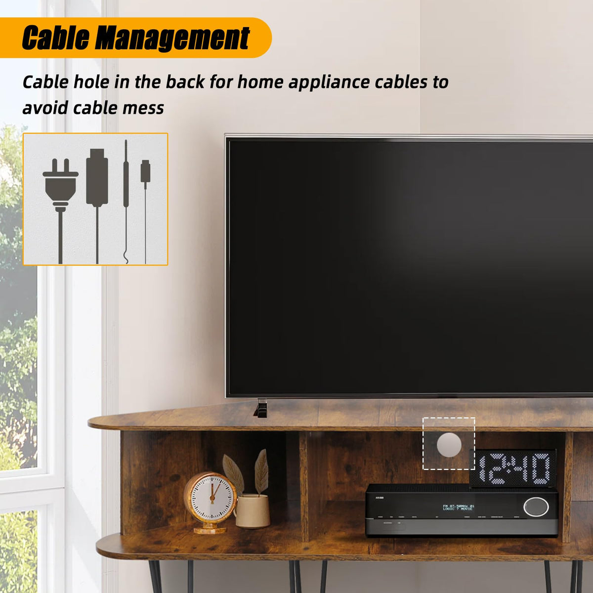 Corner TV Stand with Storage T260193