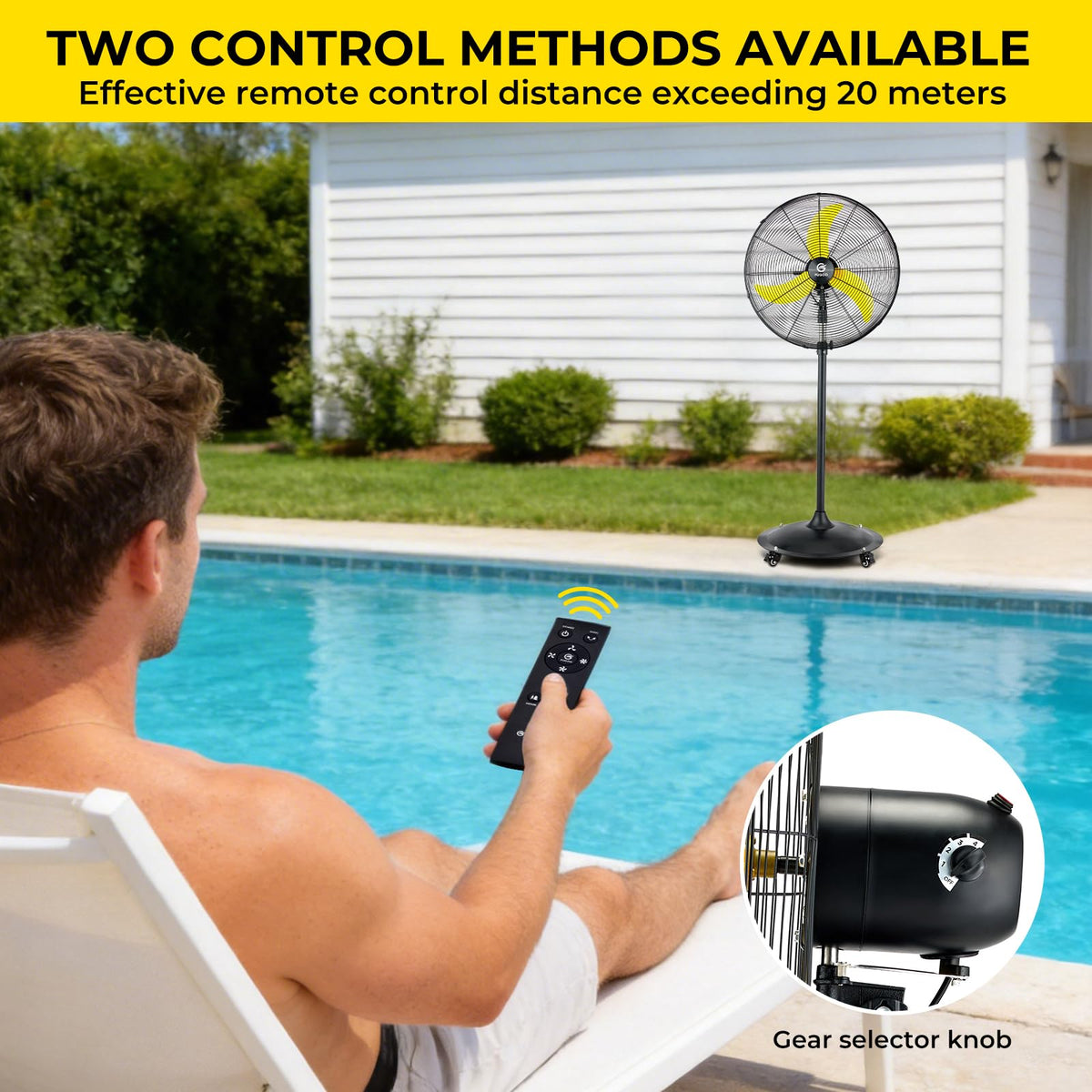 20" Outdoor Oscillating Pedestal Fan W78615