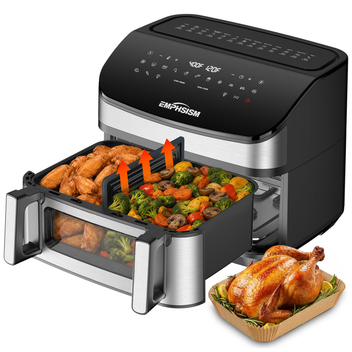 12QT Dual Zone Air Fryer with Viewing Window P275120