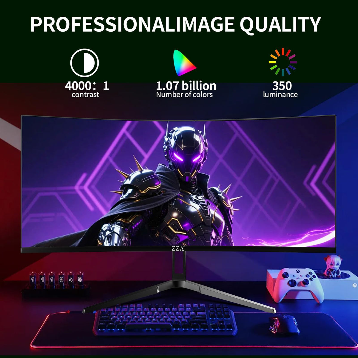 34 Inch Curved Ultrawide Monitor WQHD 165Hz 1ms HDR10 FreeSync G-Sync VESA Mount Compatible U369