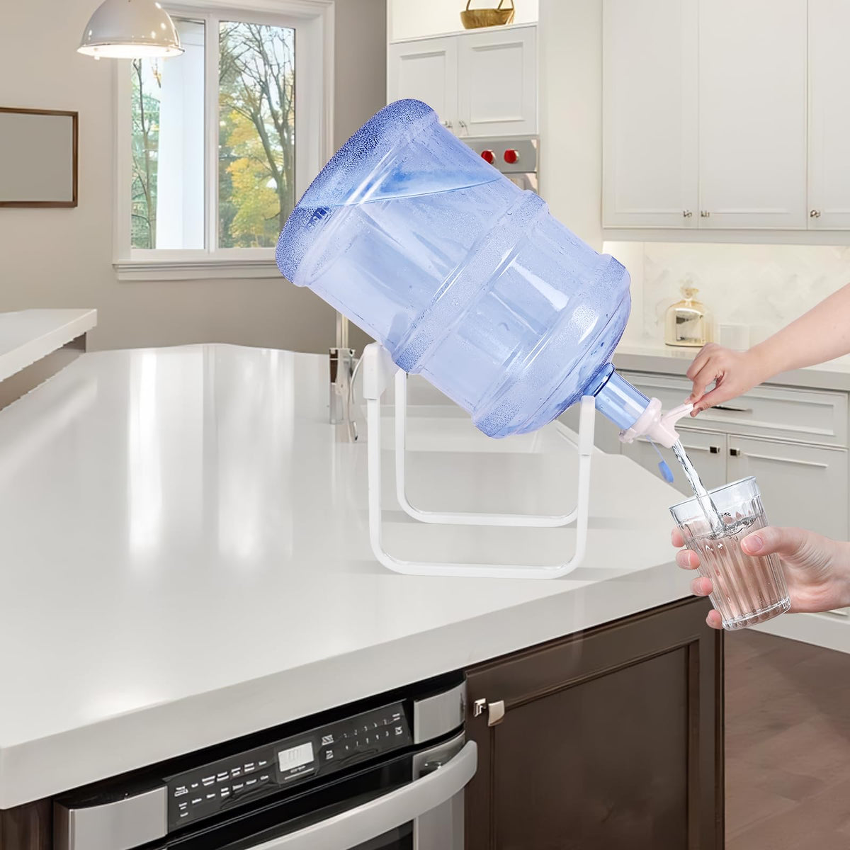 5 Gallon Detachable Metal Water Dispenser Stand and 2 Valves V507393
