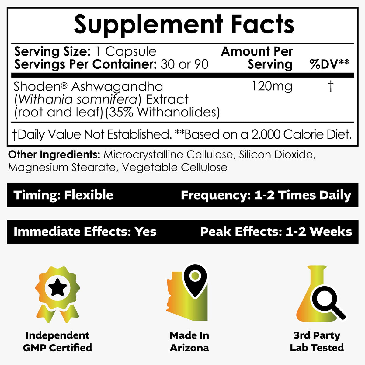 Ashwagandha Extract Capsules 120mg 30 Count I35255