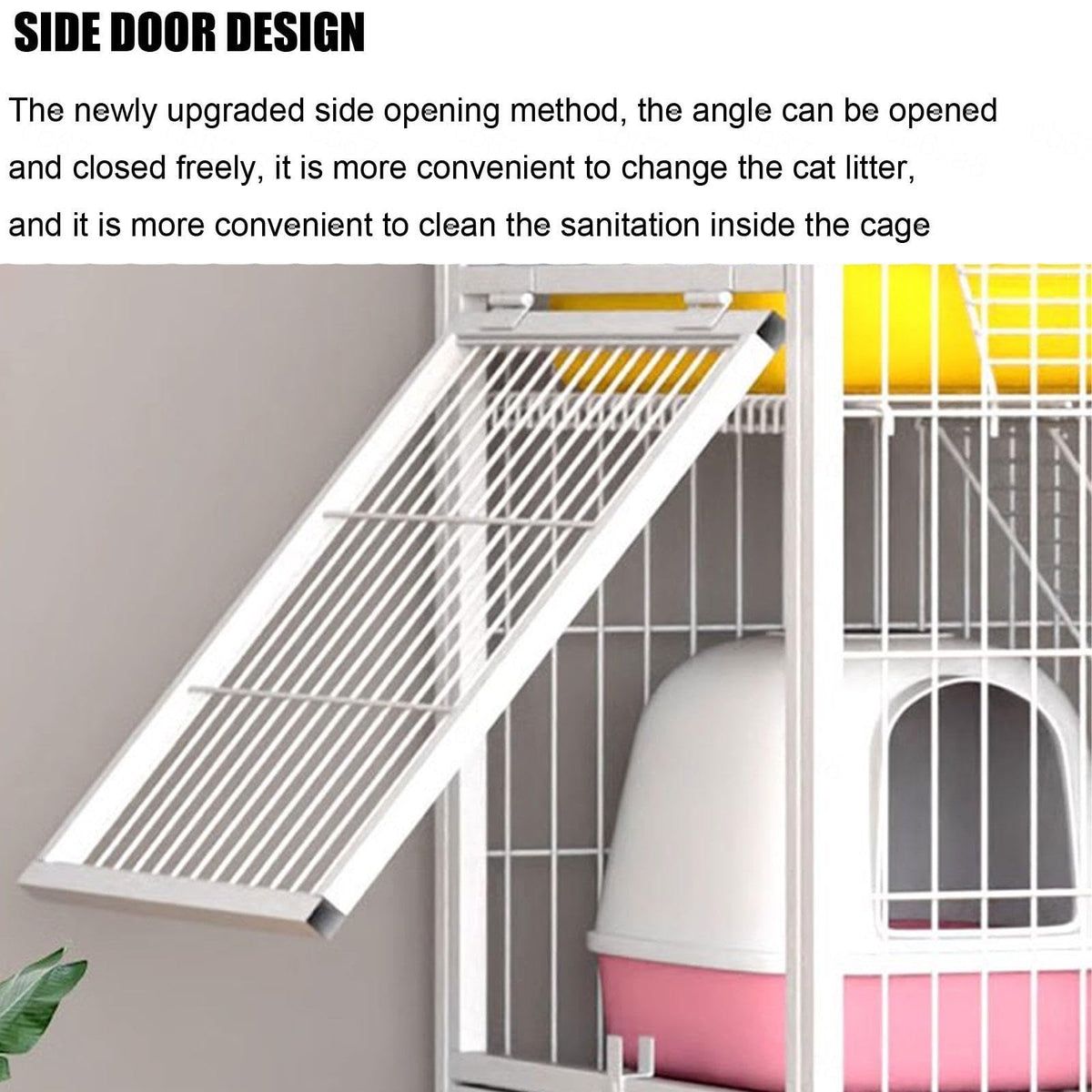 Small Animal Cage with Hammock, Pull Out Tray, Black U401