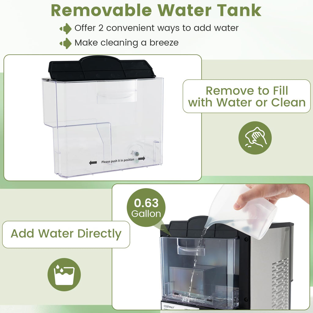 Self Dispensing Nugget Ice Maker Countertop 56Lbs/24H L256
