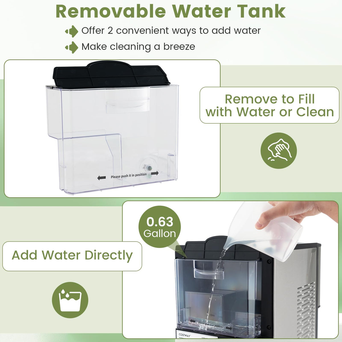 Self Dispensing Nugget Ice Maker Countertop 56Lbs/24H L256