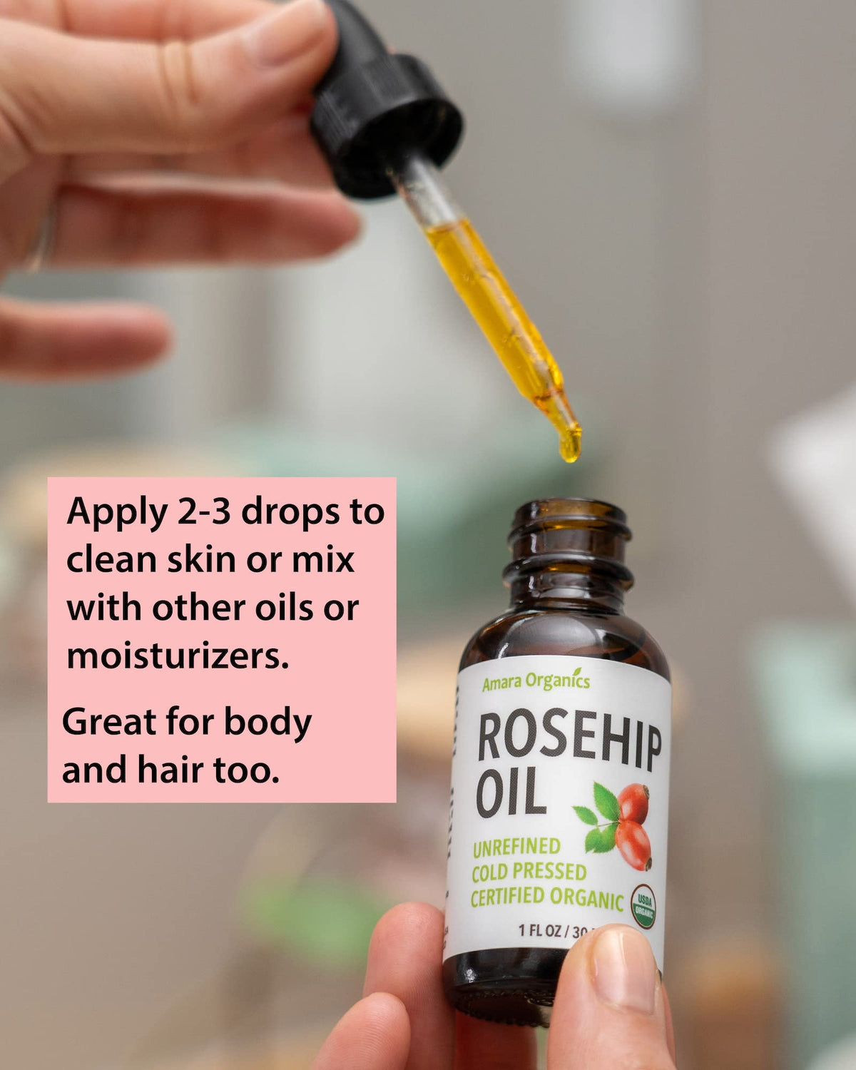 Cold Pressed Rosehip Seed Oil 1 Oz O8410