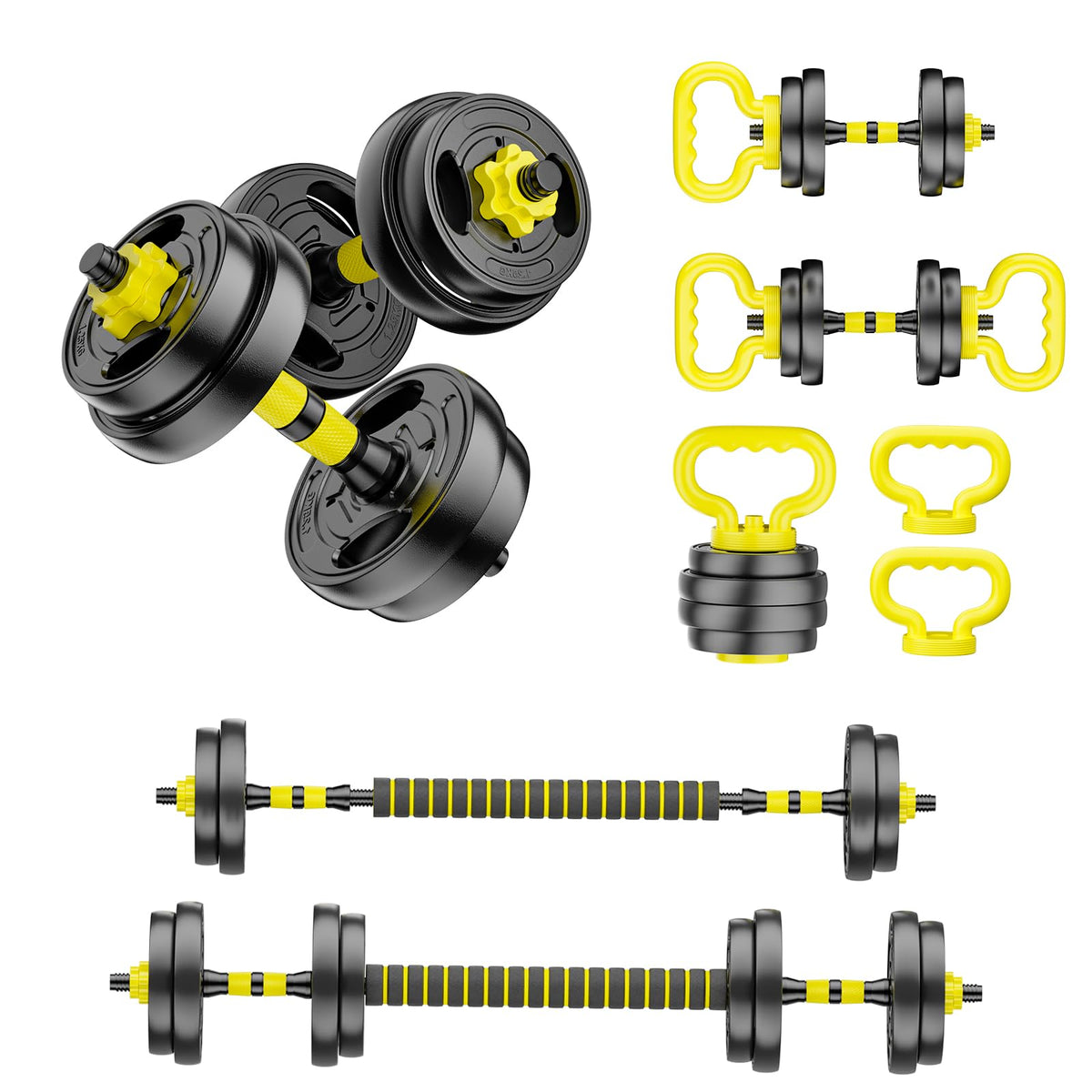 Adjustable Dumbbell Set 10-90lbs Free Weights Y1004