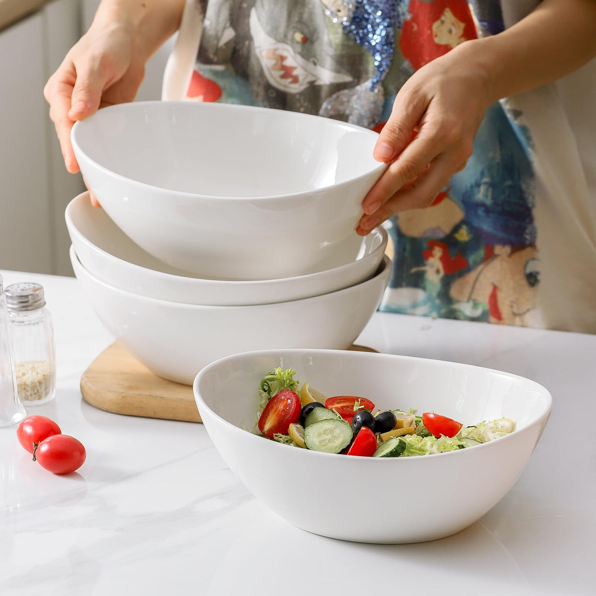 40 OZ Ceramic Salad Bowls Set of 4 X7011
