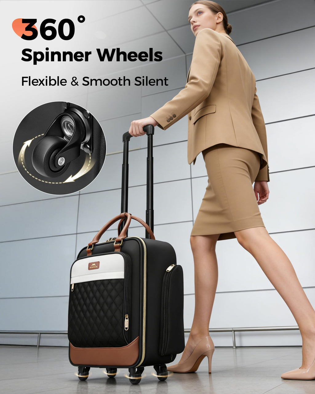 16" Rolling Underseat Carry On Luggage with Wheels Z62523