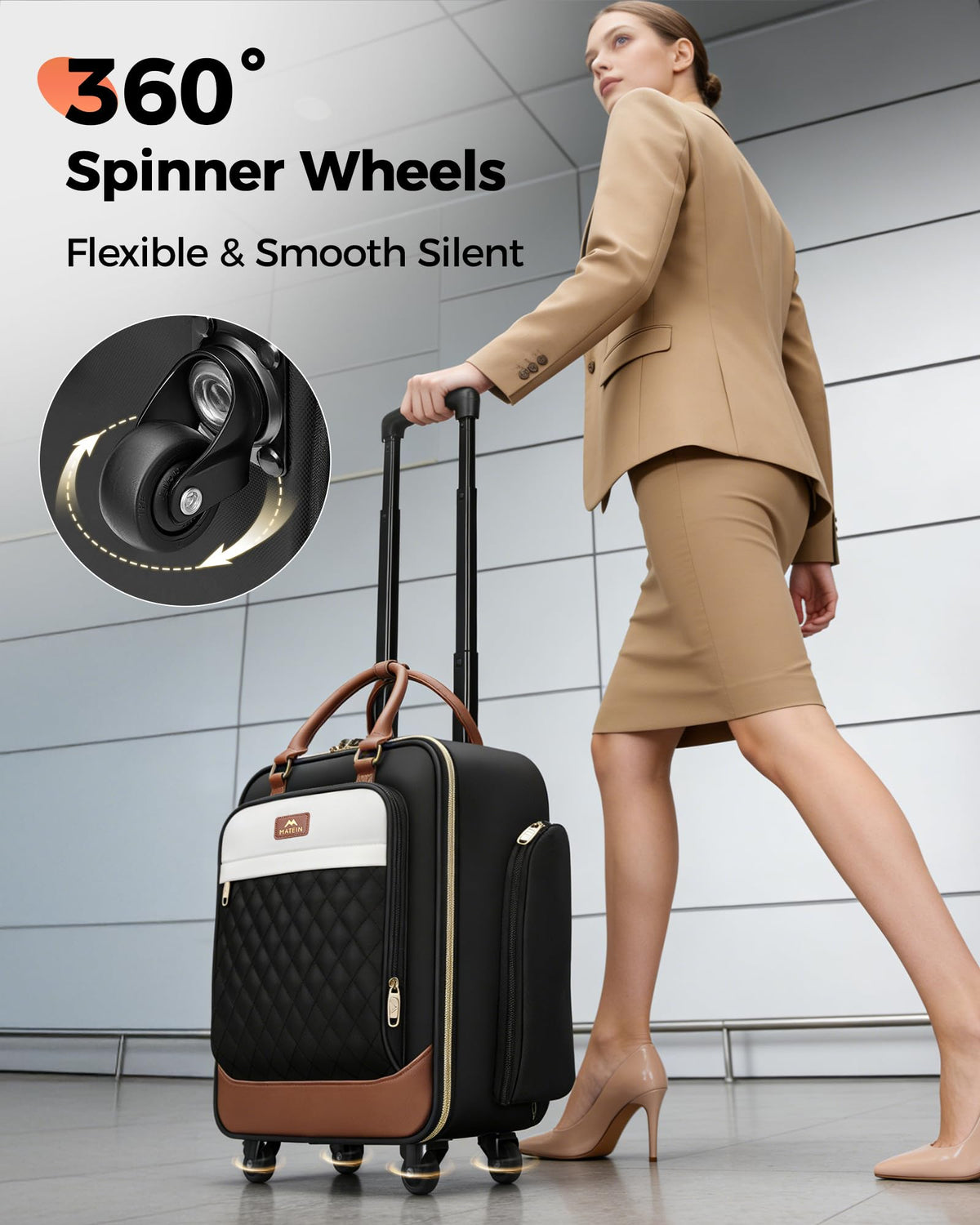 16" Rolling Underseat Carry On Luggage with Wheels Z62523