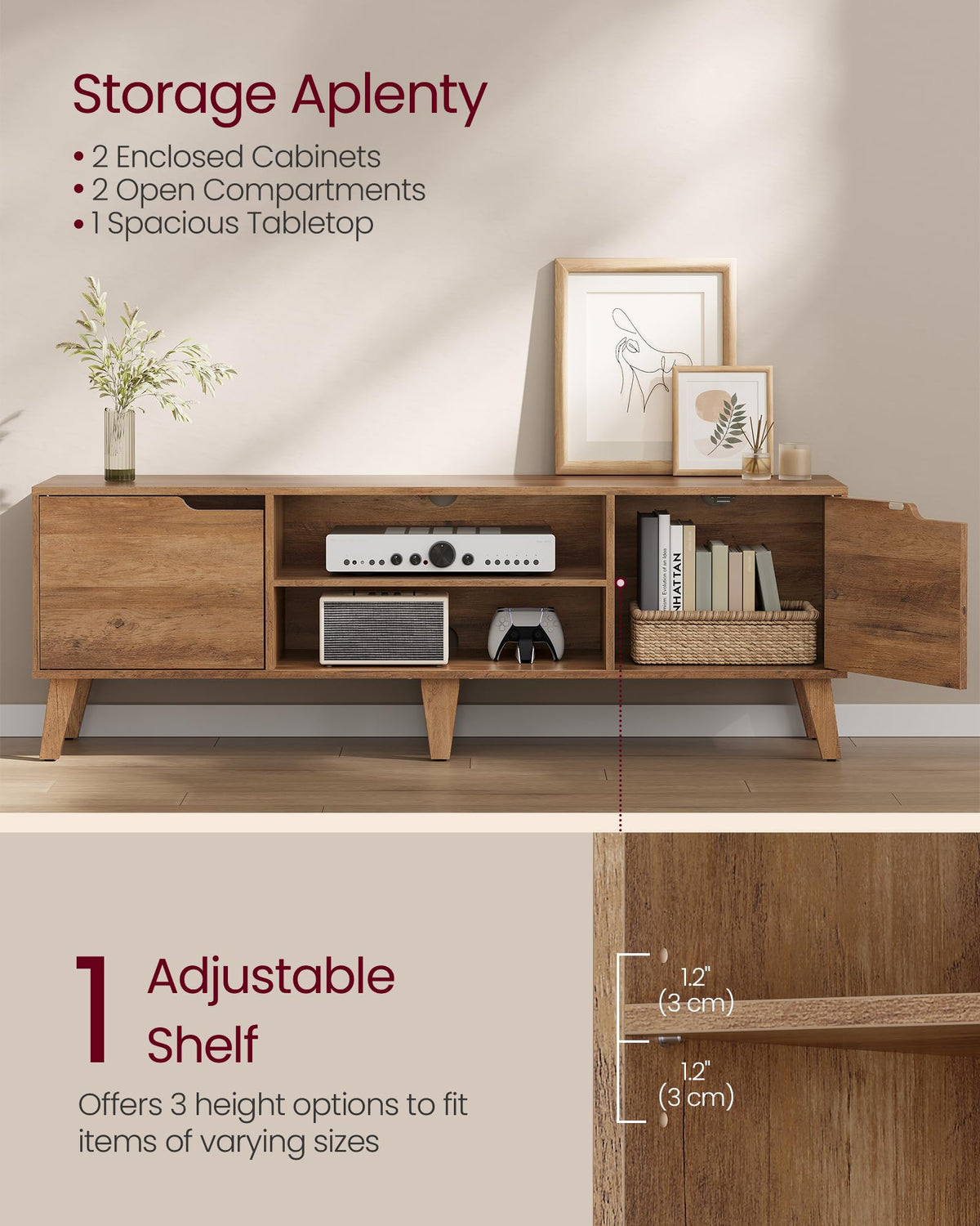 TV Stand with Adjustable Shelf M941239
