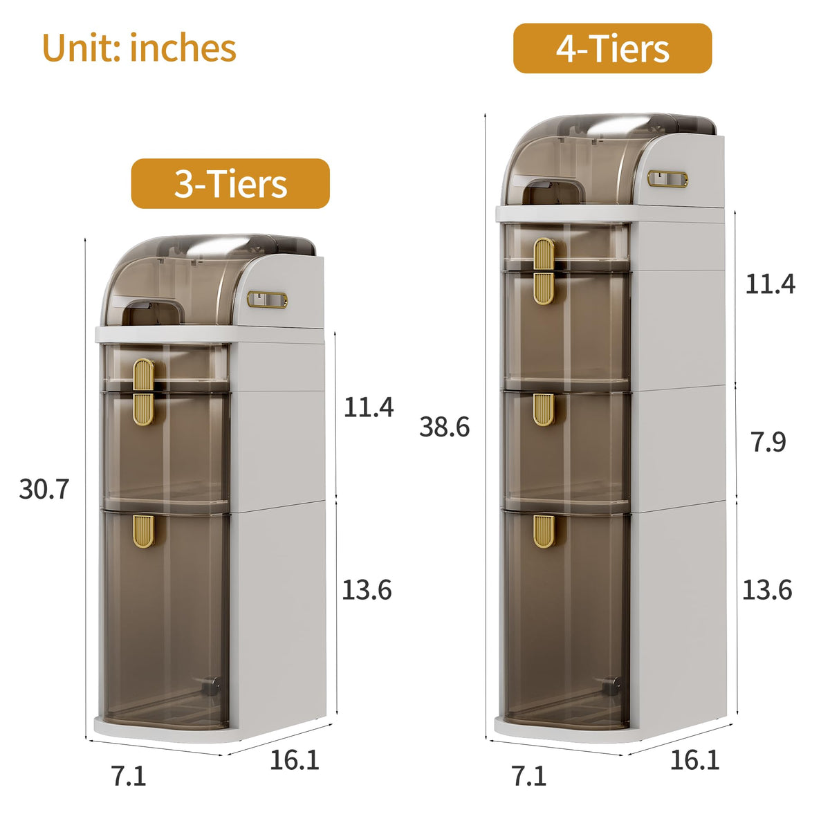 Slim Bathroom Storage Cabinet with Drawers J8130