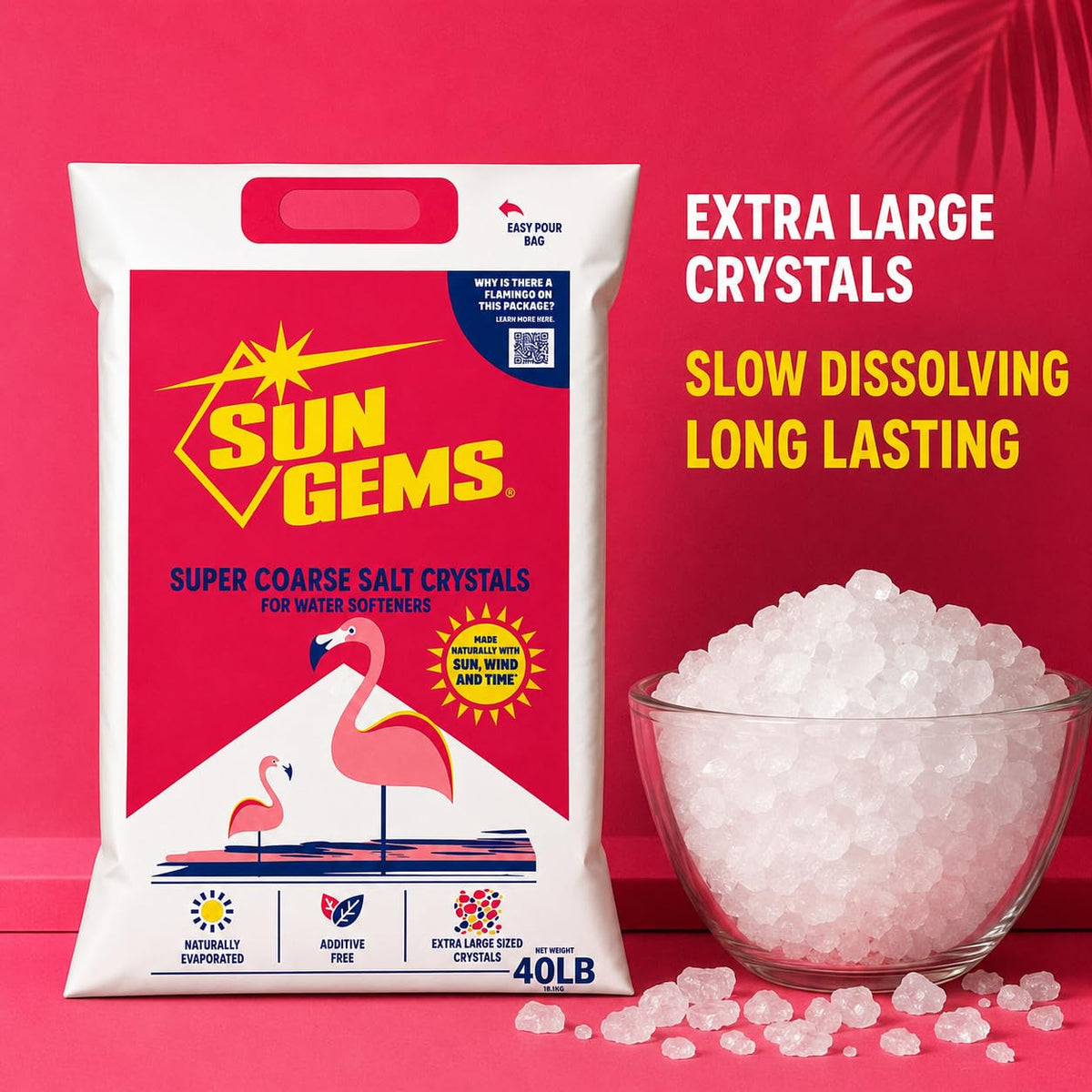 Super Coarse Water Softener Salt Crystals 40 lb M861864