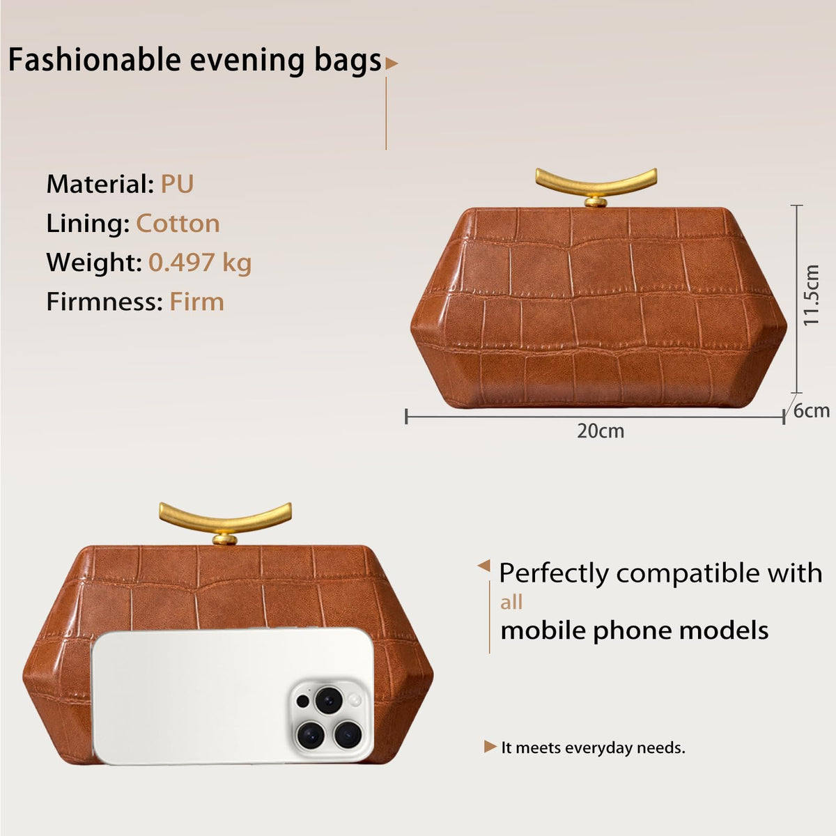 Crocodile Embossed PU Leather Clutch Bag Q75182