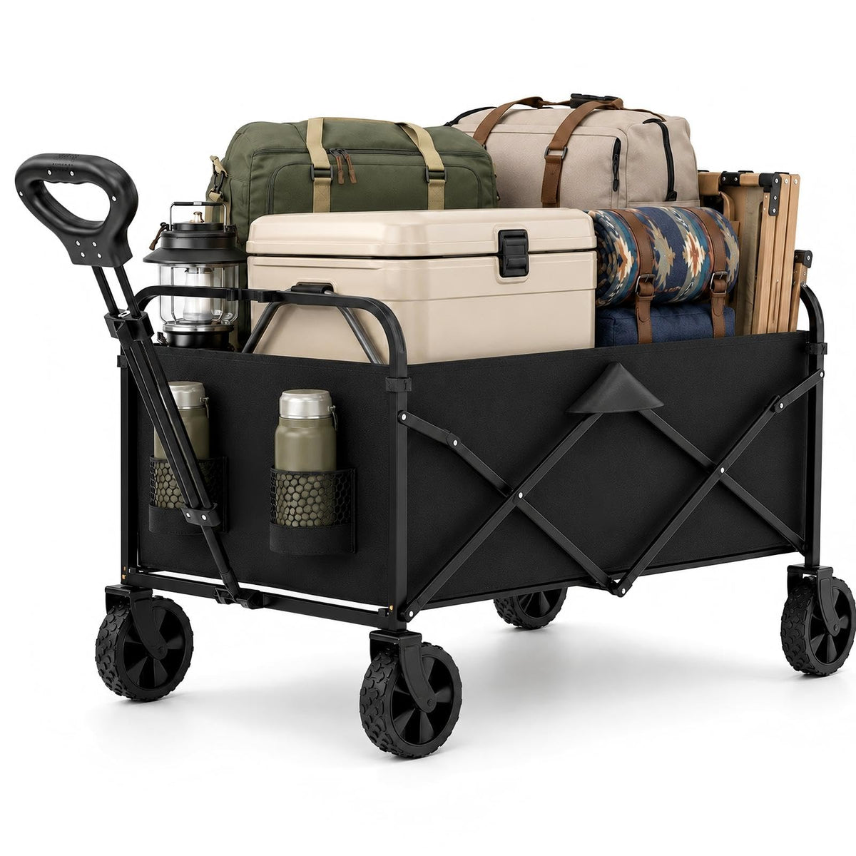 Foldable Wagon Cart with All Terrain Wheels V3266