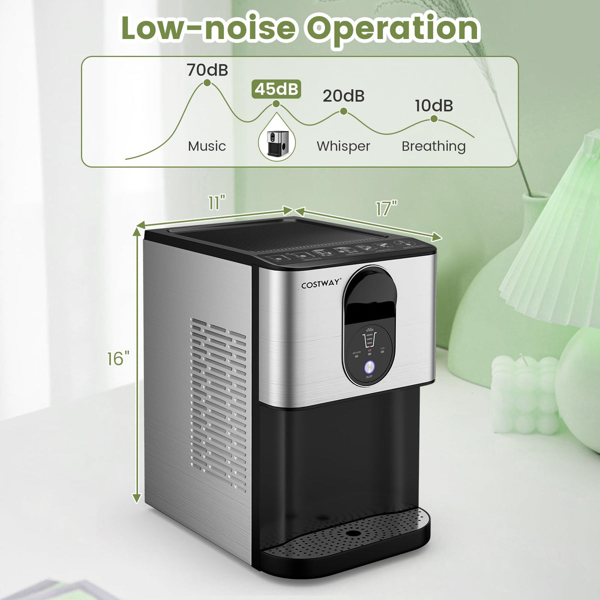 Self Dispensing Nugget Ice Maker Countertop 56Lbs/24H L256
