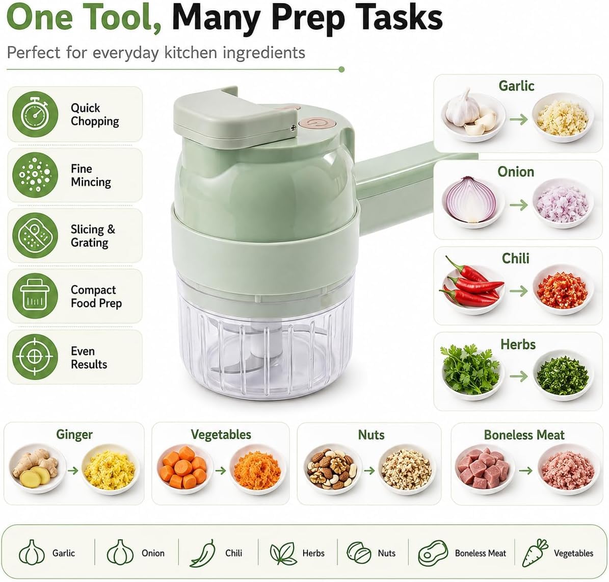 4 in 1 Handheld Electric Vegetable Chopper S944