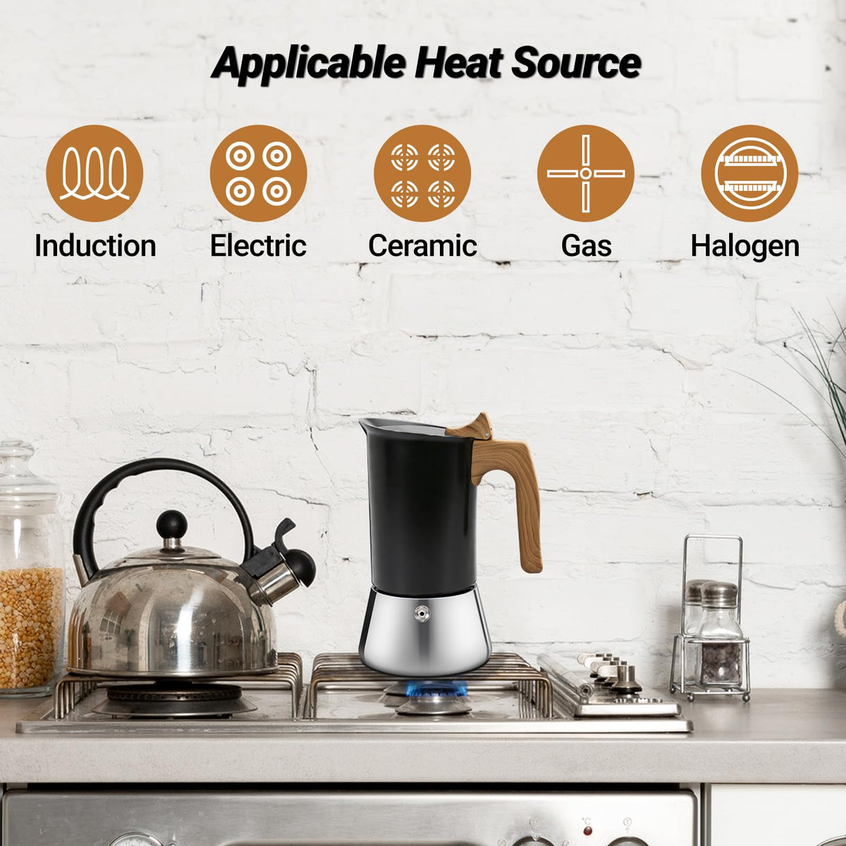 12 Cup 304 Stainless Steel Moka Pot T801