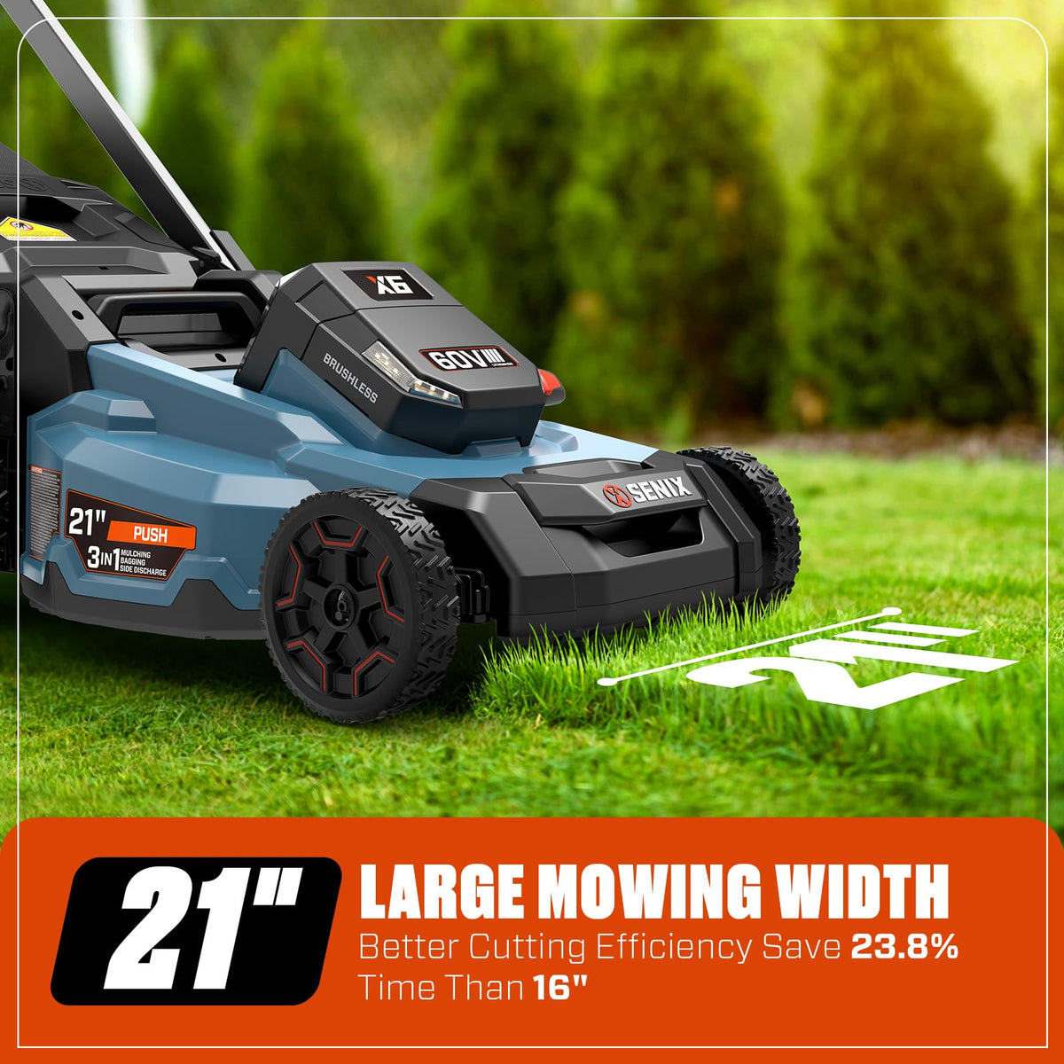 60 Volt Max 21-Inch Cordless Push Lawn Mower E6429