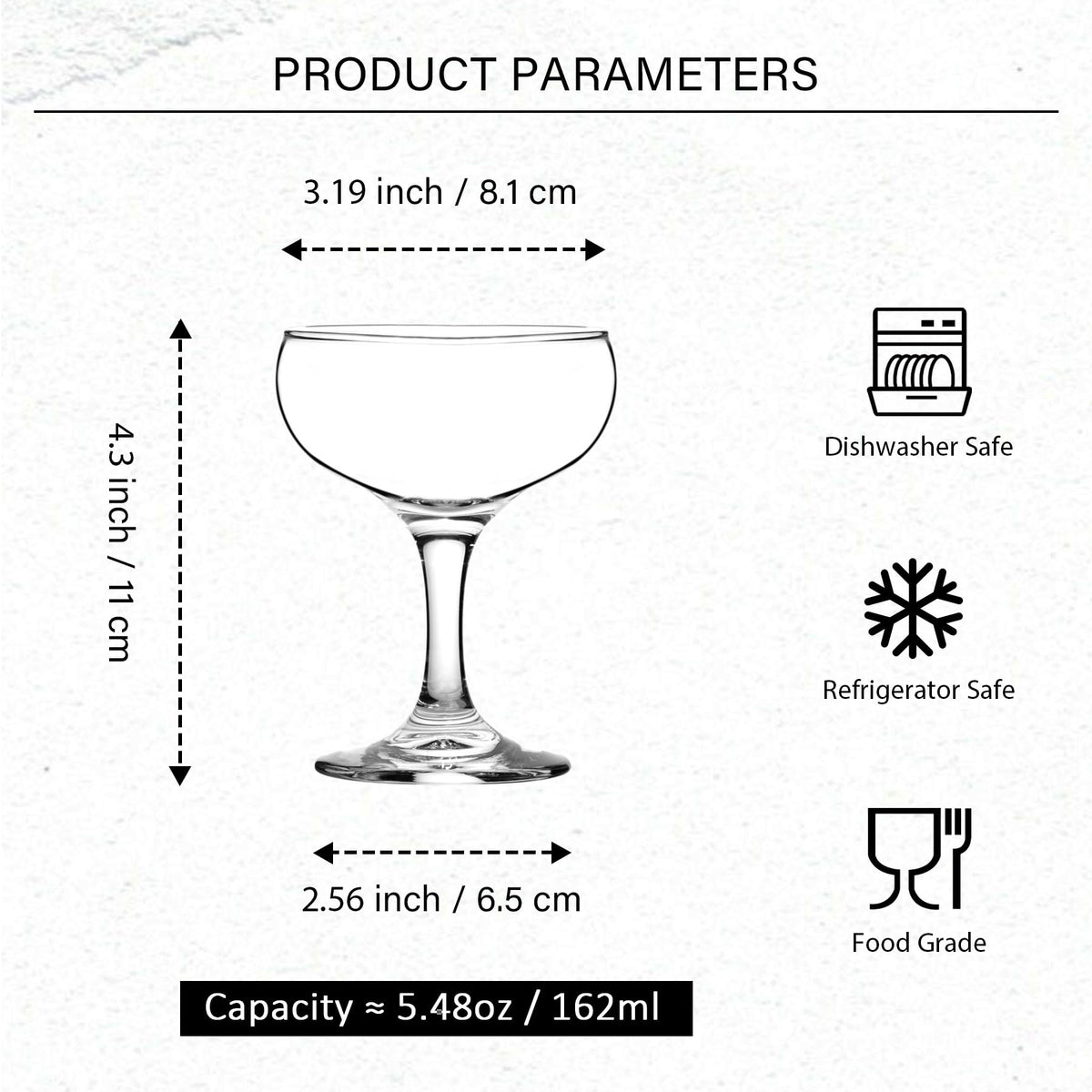 Clear 5 Ounce Stemmed Cocktail Glasses Set of 6 Z989646