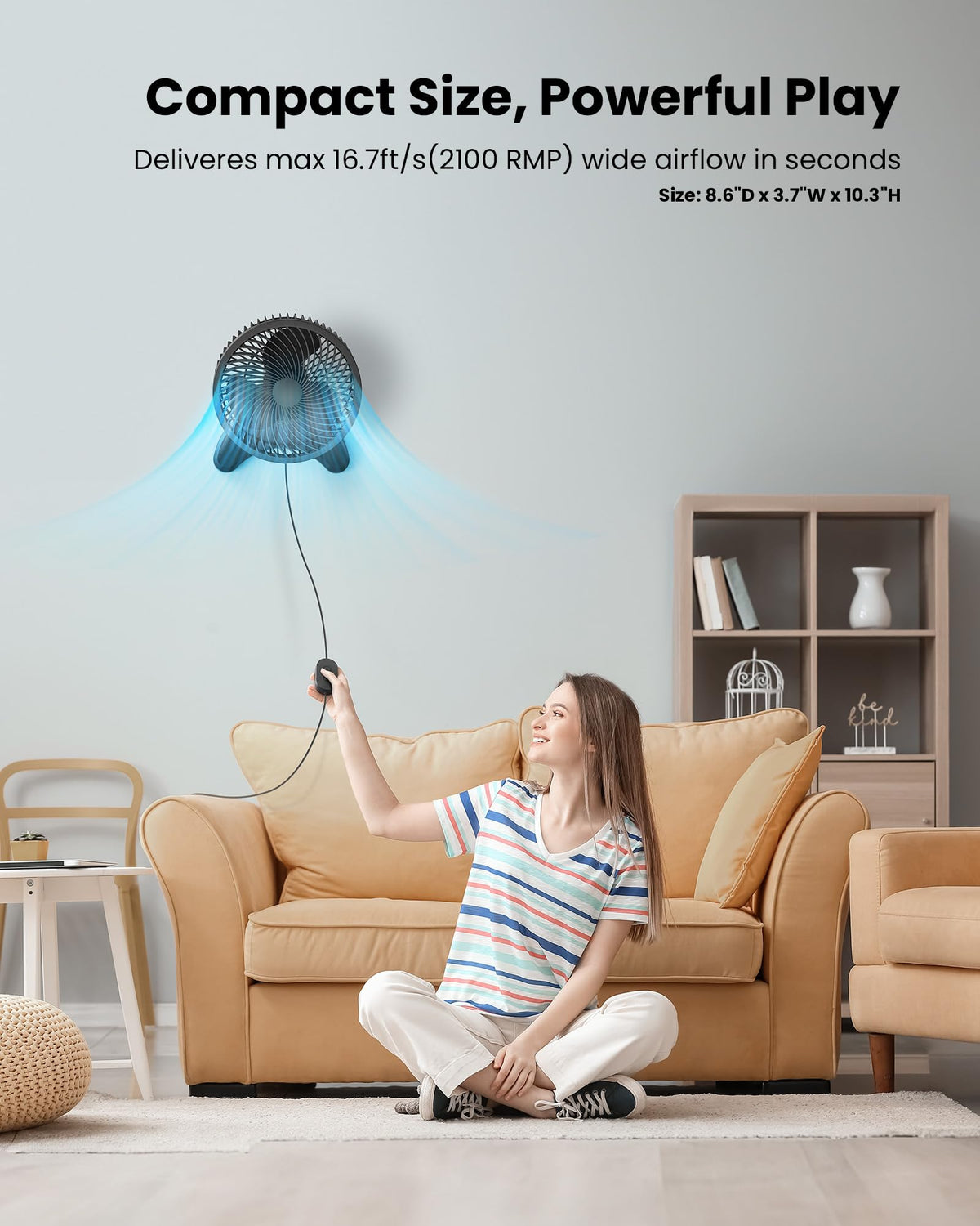 8'' Wall Mount Fan with Timer P64266