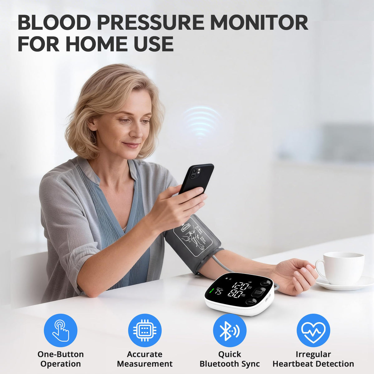 Blood Pressure Monitor Bluetooth Upper Arm T4275