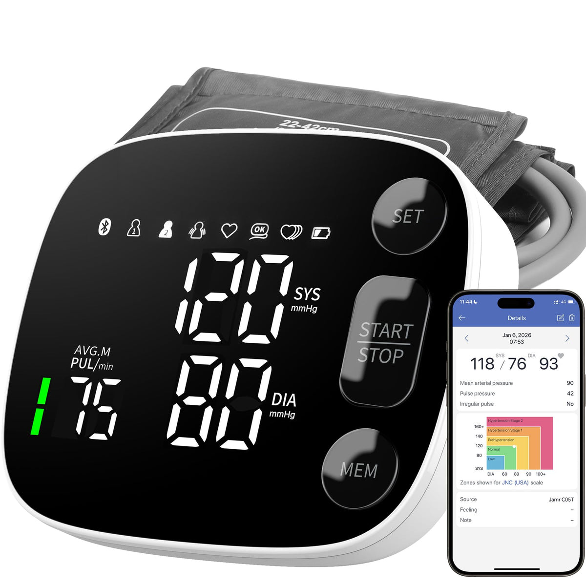 Blood Pressure Monitor Bluetooth Upper Arm T4275