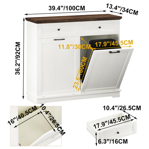 20 Gallon Double Tilt-Out Trash Cabinet S878
