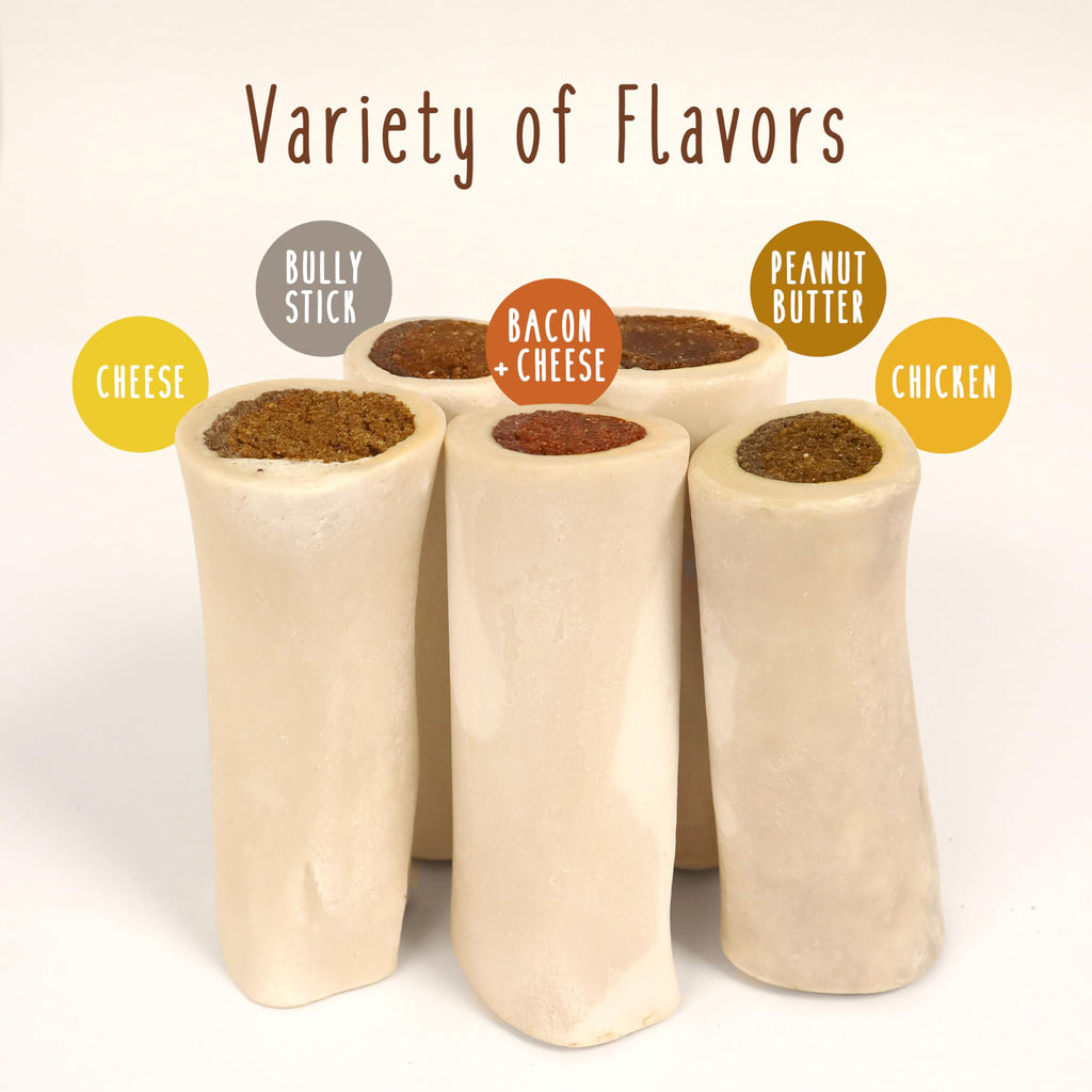 Peanut Butter Flavor Large Stuffed Shin Bones for Dogs G6278